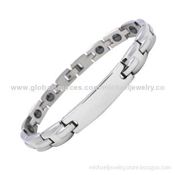 Magnetic Stainless Steel Bracelets with Bio-healthy Elements &Process of Both Polished and Brushed